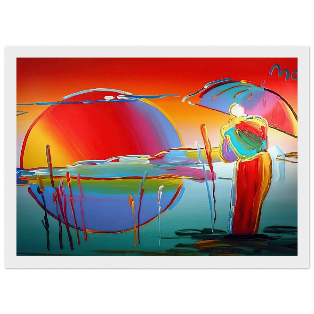 BUDDHA MOON MONK SUNRISE 1999 Framed Poster | Peter Max Framed Prints Wall Art | Peter Max Poster