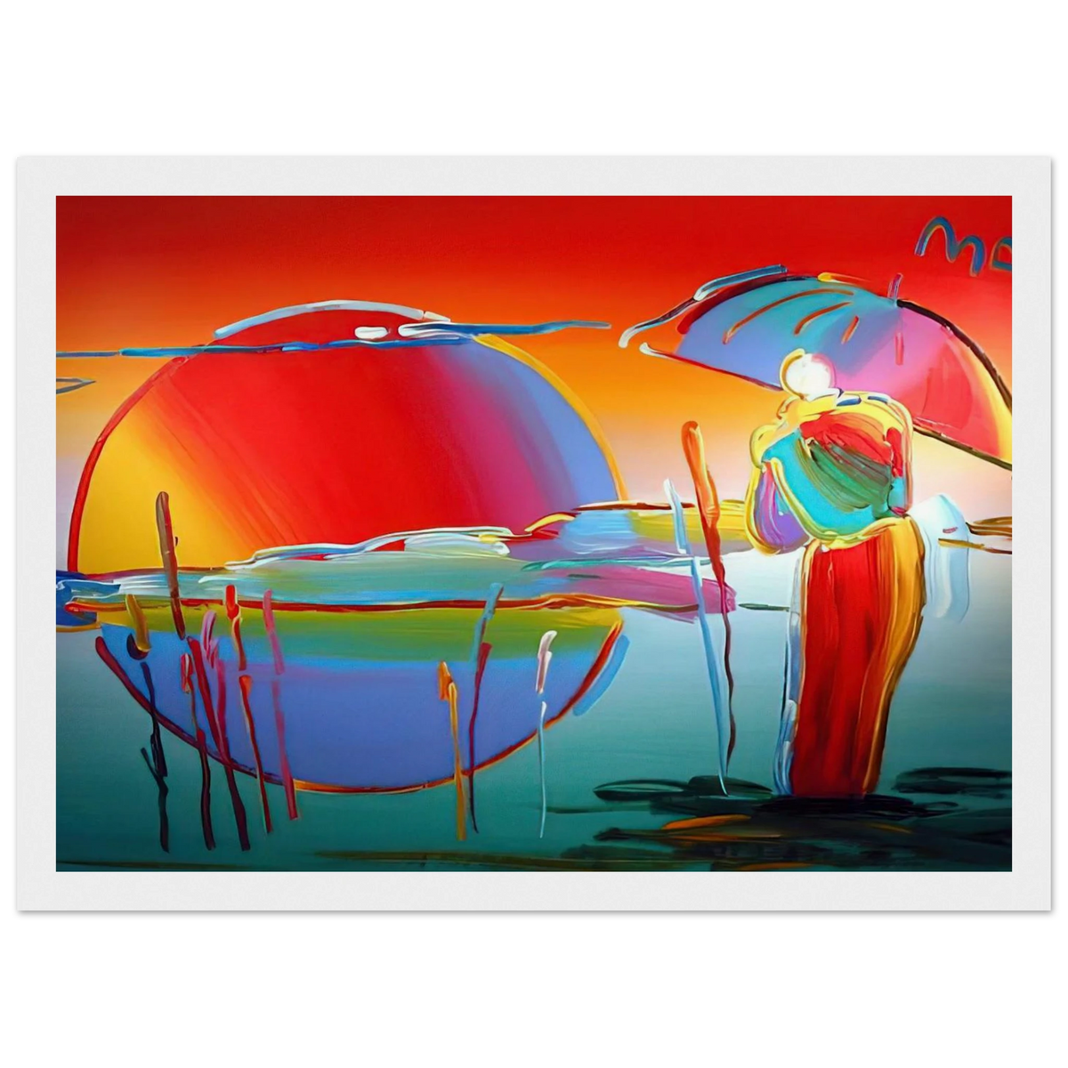 BUDDHA MOON MONK SUNRISE 1999 Framed Poster | Peter Max Framed Prints Wall Art | Peter Max Poster