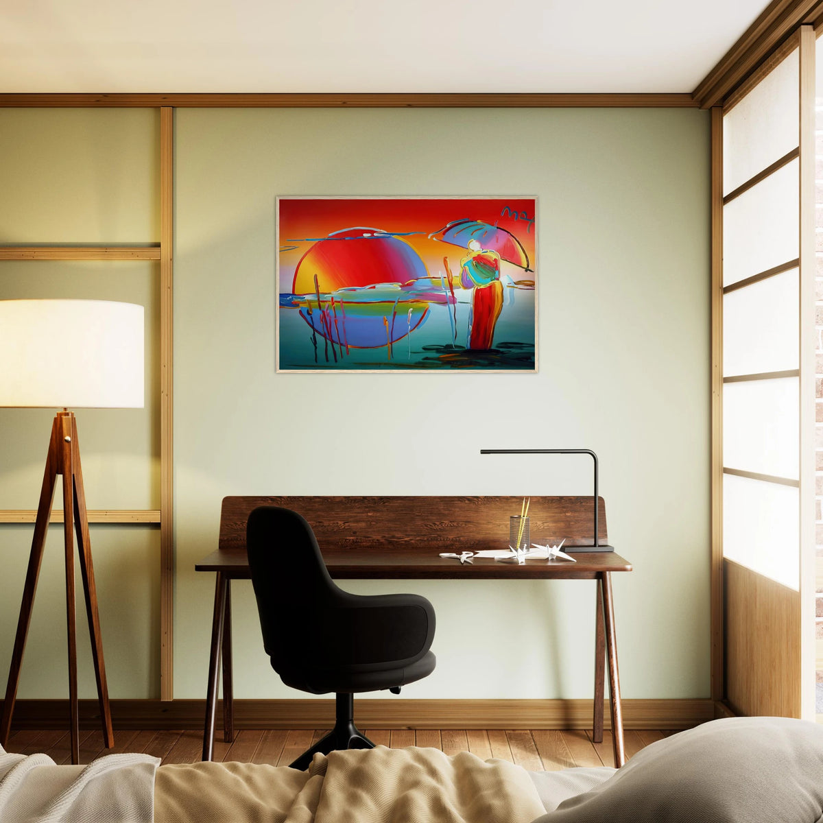 BUDDHA MOON MONK SUNRISE 1999 Framed Poster | Peter Max Framed Prints Wall Art | Peter Max Poster