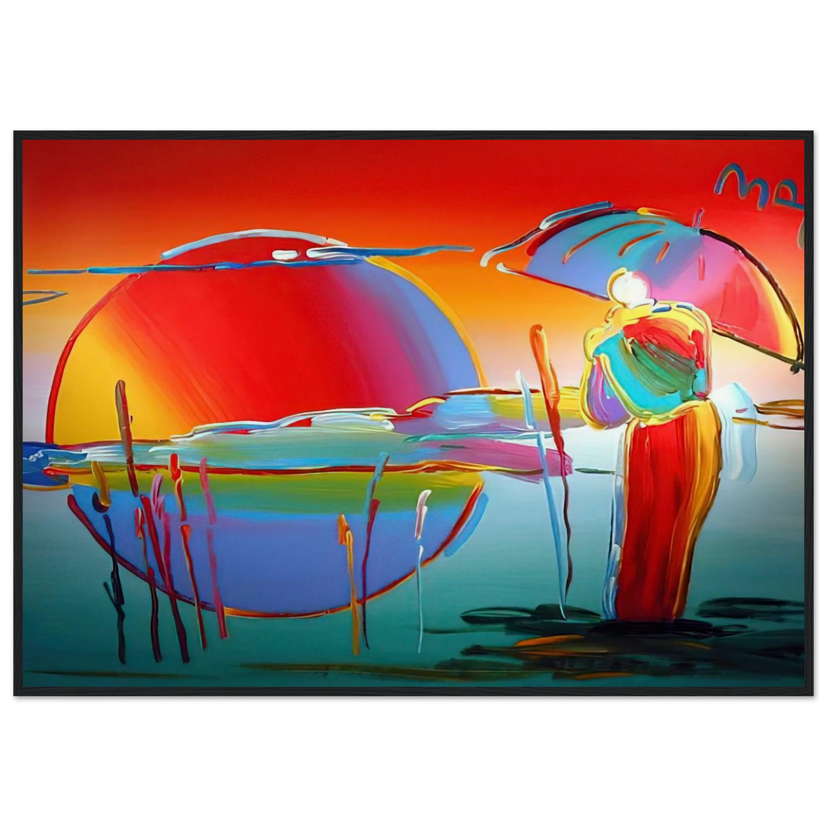 BUDDHA MOON MONK SUNRISE 1999 Framed Poster | Peter Max Framed Prints Wall Art | Peter Max Poster
