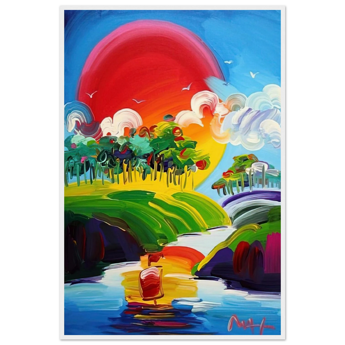 WITHOUT BORDERS 2011 Framed Poster | Peter Max Framed Prints Wall Art | Peter Max Poster