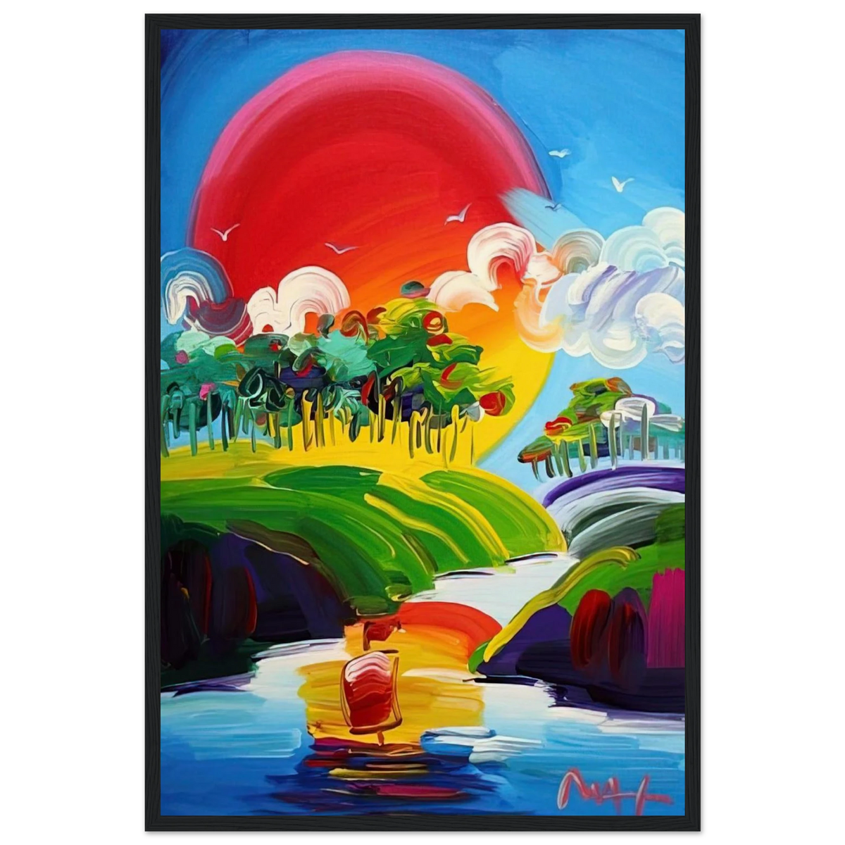 WITHOUT BORDERS 2011 Framed Poster | Peter Max Framed Prints Wall Art | Peter Max Poster