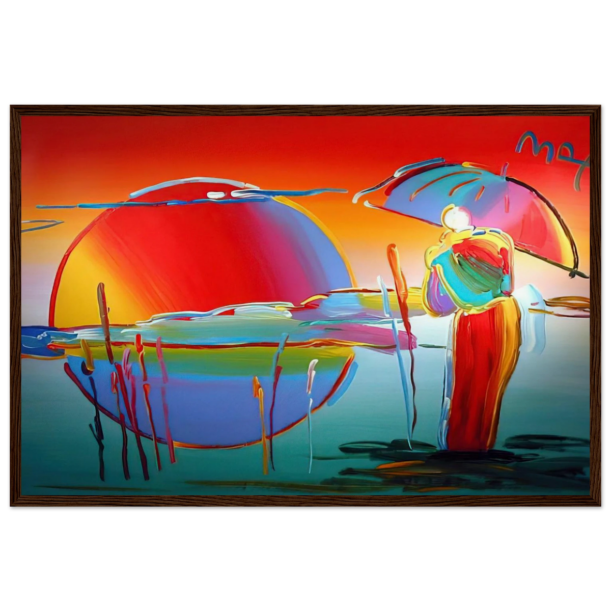 BUDDHA MOON MONK SUNRISE 1999 Framed Poster | Peter Max Framed Prints Wall Art | Peter Max Poster