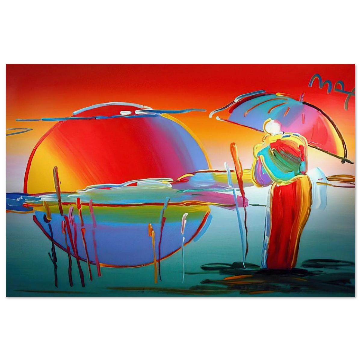 BUDDHA MOON MONK SUNRISE 1999 Poster | Peter Max Poster | Peter Max Poster