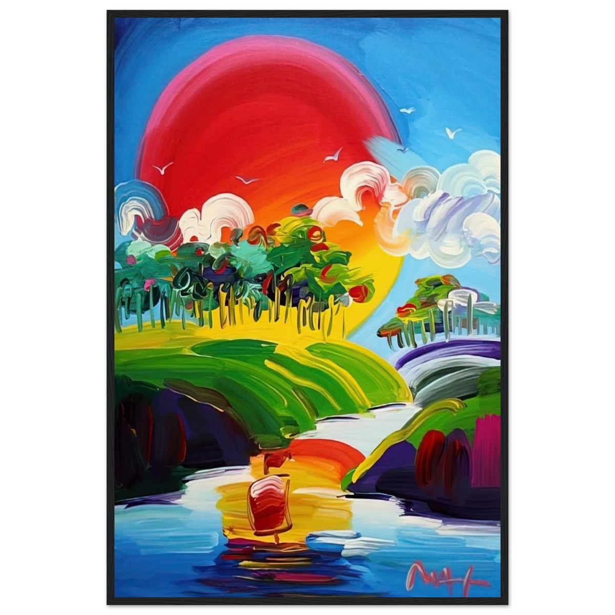 WITHOUT BORDERS 2011 Framed Poster | Peter Max Framed Prints Wall Art | Peter Max Poster