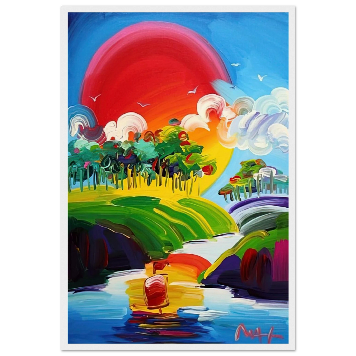 WITHOUT BORDERS 2011 Framed Poster | Peter Max Framed Prints Wall Art | Peter Max Poster