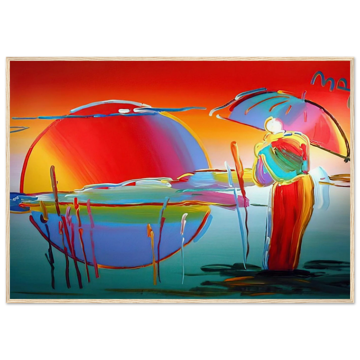 BUDDHA MOON MONK SUNRISE 1999 Framed Poster | Peter Max Framed Prints Wall Art | Peter Max Poster