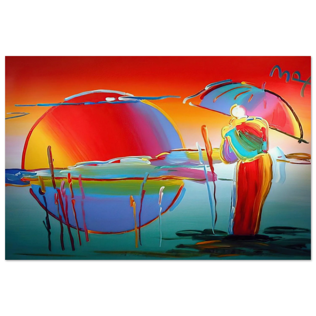 BUDDHA MOON MONK SUNRISE 1999 Poster | Peter Max Poster | Peter Max Poster