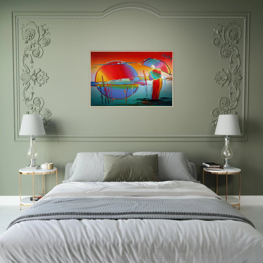 BUDDHA MOON MONK SUNRISE 1999 Framed Poster | Peter Max Framed Prints Wall Art | Peter Max Poster