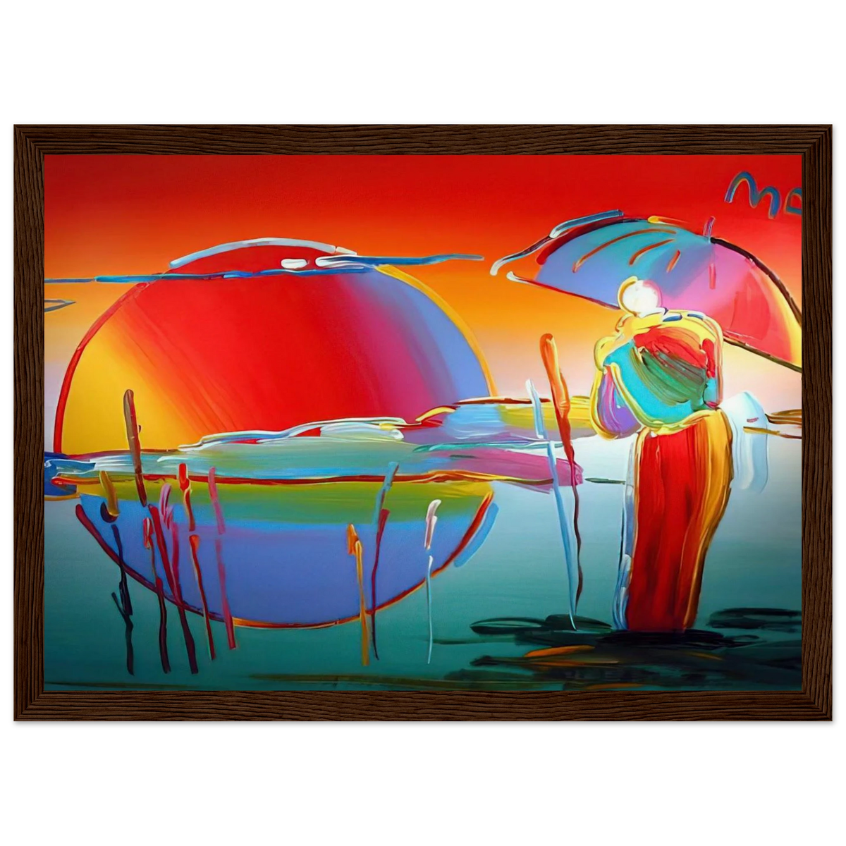 BUDDHA MOON MONK SUNRISE 1999 Framed Poster | Peter Max Framed Prints Wall Art | Peter Max Poster