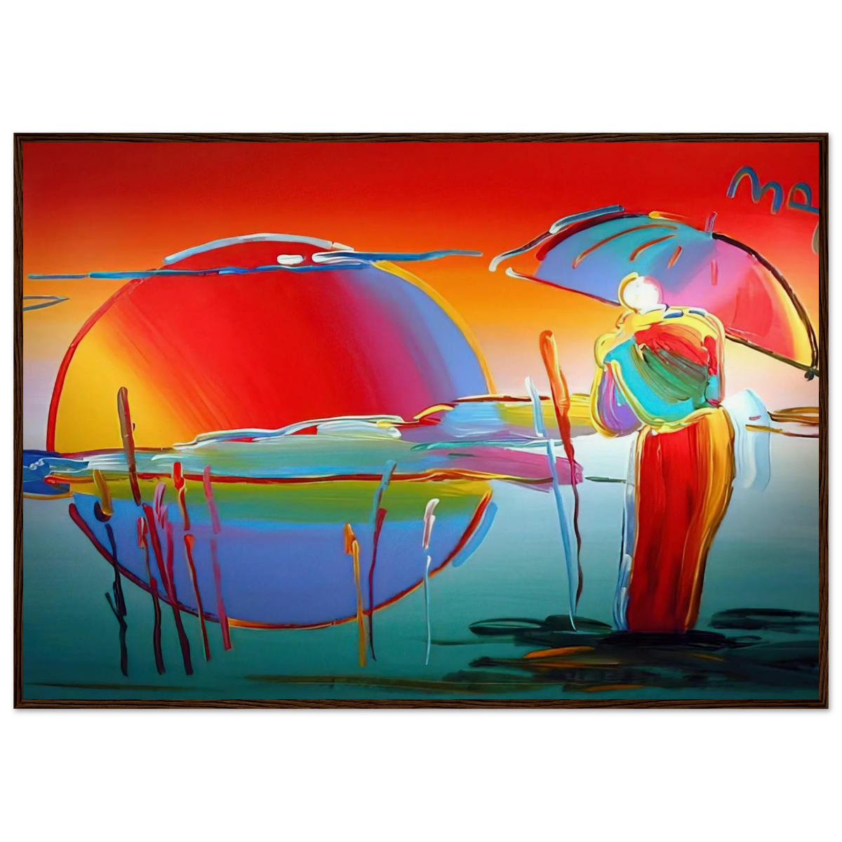 BUDDHA MOON MONK SUNRISE 1999 Framed Poster | Peter Max Framed Prints Wall Art | Peter Max Poster